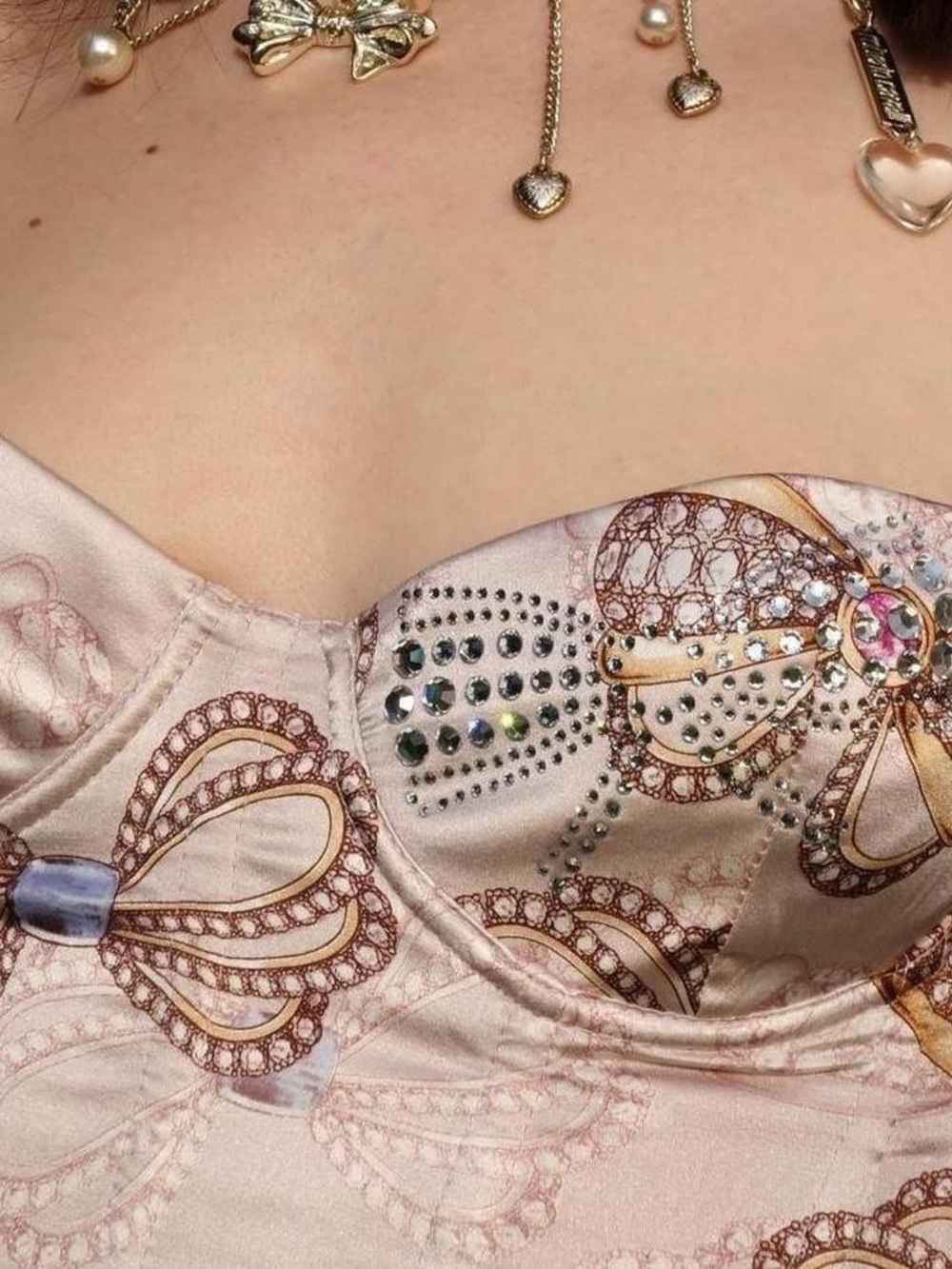 Blumarine Pink Satin Bow Corset Top - Picture 4 of 7